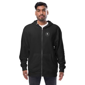 Dead Bank Flag on Back - Zip Up Hoodie Fits Loosely