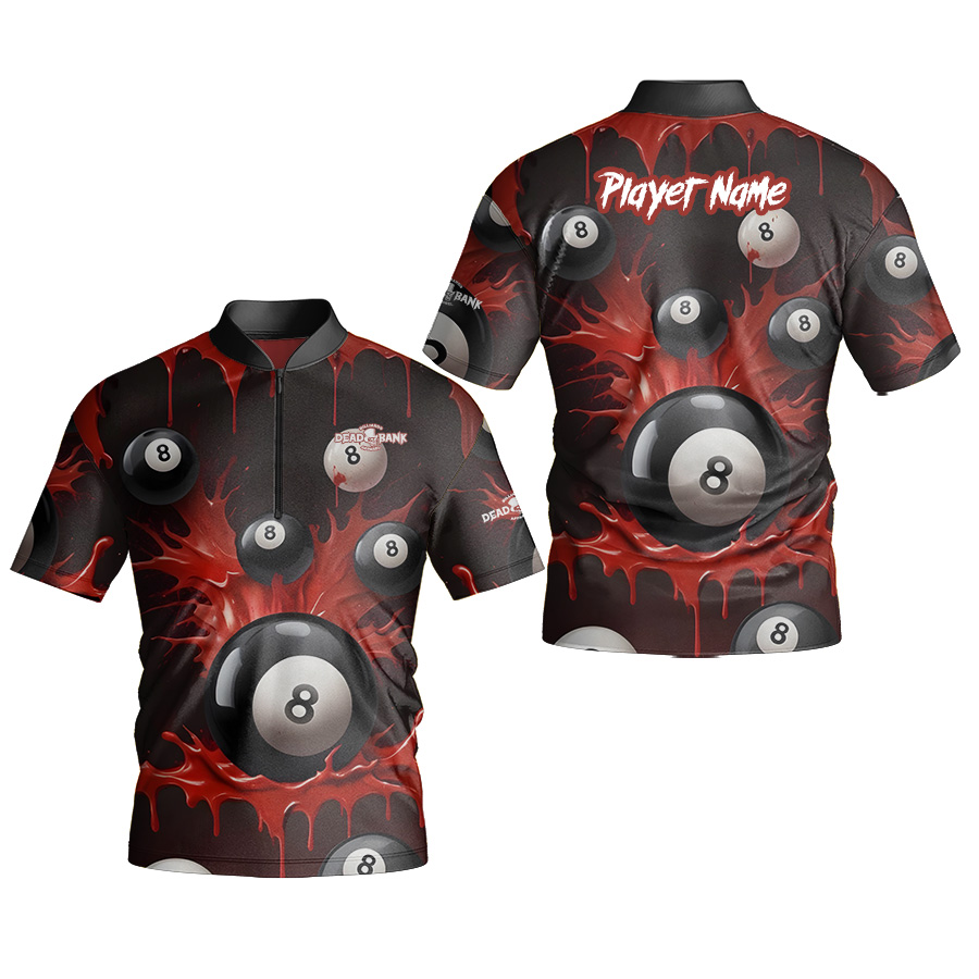 8 ball blood splatter billiards jersey